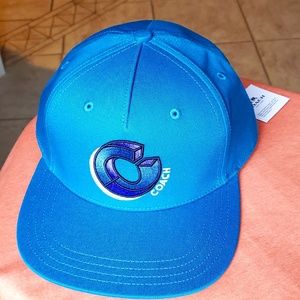 COACH FLAT BRIM HAT:NWT  SIGNATURE TWIST (C2451) TEAL